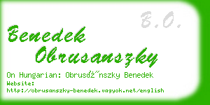 benedek obrusanszky business card